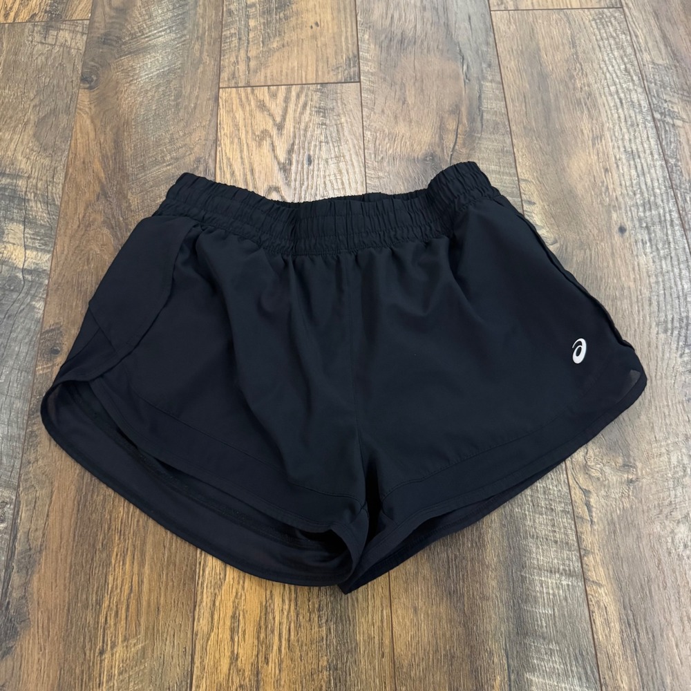 Asics Womens M Black Running Shorts with Built-in Liner Activewear Performance